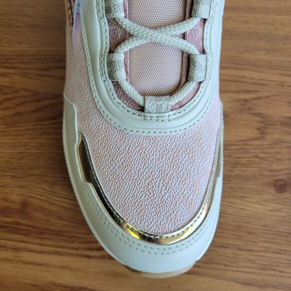 ❤️Michael Kors Olympia Mixed Media Trainer Platform 8M Women Shoes Sneakers Pink - Picture 11 of 12